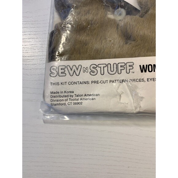 Vtg Talon American Sew 'N Stuff Wombat Sewing Kit Pre-Cut Pieces #9025 New - Picture 6 of 6